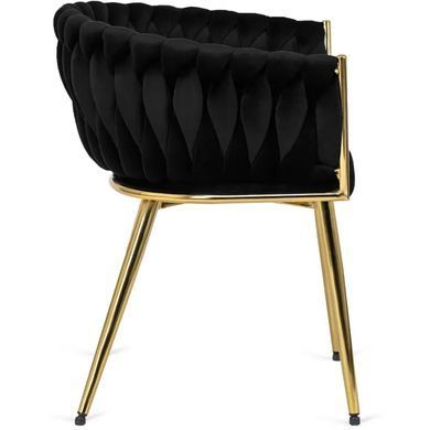 Стул бархатный MEBEL ELITE CAPRI Velvet Черный / Золотой фотография