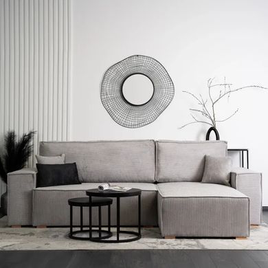 Кутовий диван універсальний MEBEL ELITE ALEX 262 см тканина Сірий фотографія