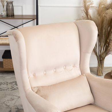 Крісло м'яке оксамитове MEBEL ELITE KLARIS 2 Velvet Беж фотографія