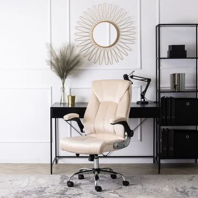Стілець офісний поворотний оксамитовий MEBEL ELITE SORIN 2 Velvet Бежевий фотографія