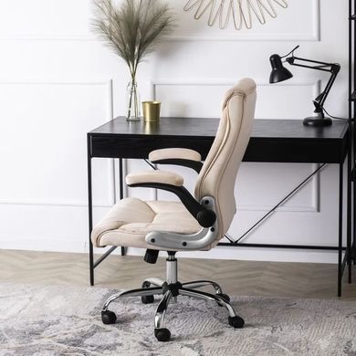 Стілець офісний поворотний оксамитовий MEBEL ELITE SORIN 2 Velvet Бежевий фотографія