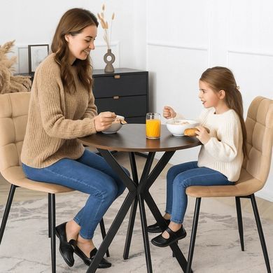 Стіл MEBEL ELITE LAUREN 60X60 Горіх / чорний фотографія