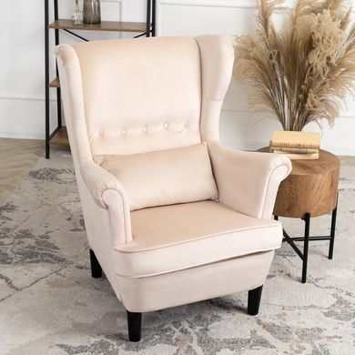 Крісло м'яке оксамитове MEBEL ELITE KLARIS 2 Velvet Беж фотографія