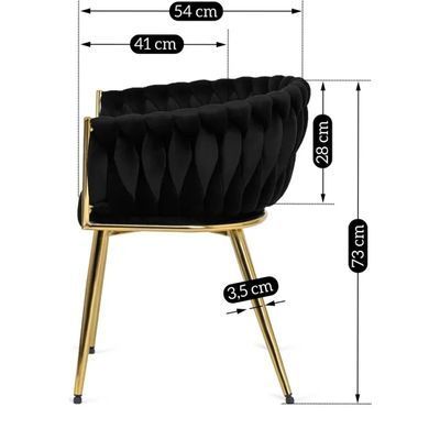 Стул бархатный MEBEL ELITE CAPRI Velvet Черный / Золотой фотография