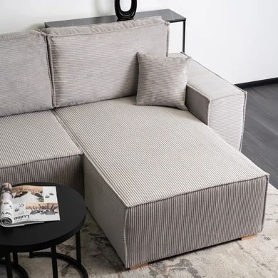 Кутовий диван універсальний MEBEL ELITE ALEX 262 см тканина Сірий фотографія