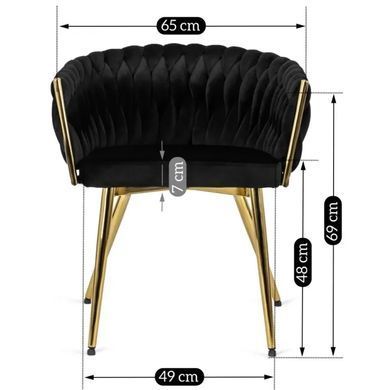 Стул бархатный MEBEL ELITE CAPRI Velvet Черный / Золотой фотография
