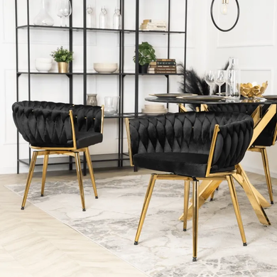 Стілець поворотний оксамитовий MEBEL ELITE RUBI Velvet Чорний фотографія