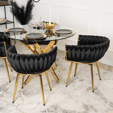 Стілець поворотний оксамитовий MEBEL ELITE RUBI Velvet Чорний фотографія