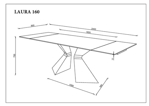 Раскладной стол LAURA CERAMIC Intarsio 160(240)*90 белый мат/белый фотография