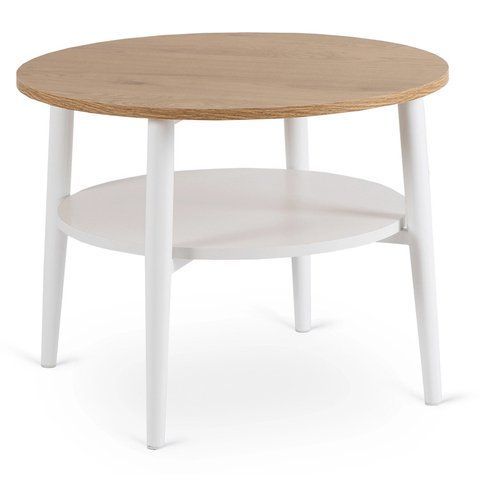 Журнальний столик MEBEL ELITE PAULO 60x60 Дуб/білий фотографія