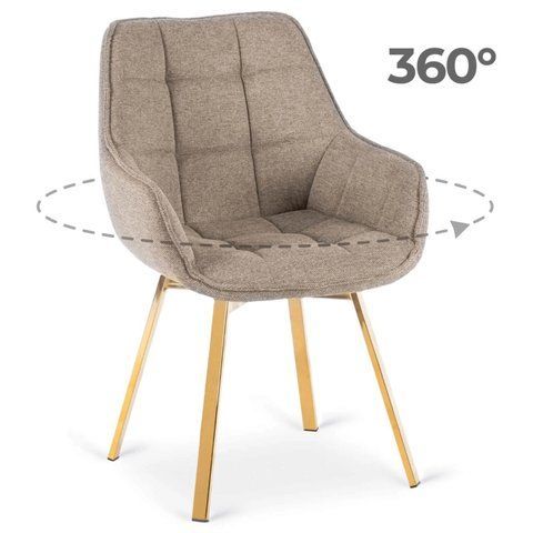 Стул поворотный MEBEL ELITE MIA Беж фотография