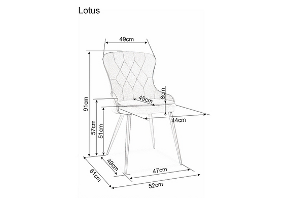 Кресло LOTUS Velvet Signal Черный фотография