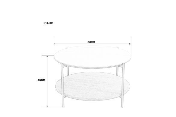 Журнальний столик IDAHO Intarsio 80x80 білий/дуб фотографія