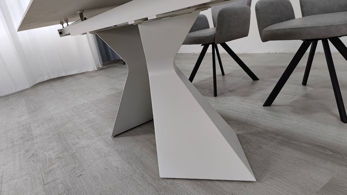 Стіл розкладний LAURA CERAMIC Intarsio 160(240)*90 білий мат/білий фотографія
