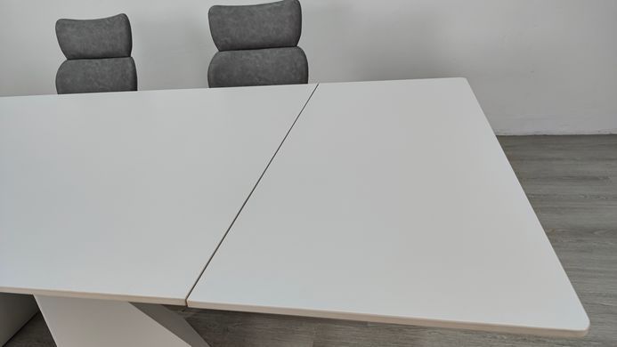 Стіл розкладний LAURA CERAMIC Intarsio 160(240)*90 білий мат/білий фотографія