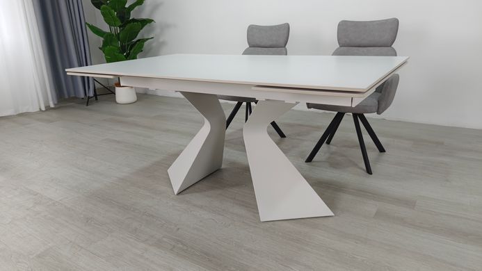 Стіл розкладний LAURA CERAMIC Intarsio 160(240)*90 білий мат/білий фотографія
