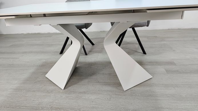 Стіл розкладний LAURA CERAMIC Intarsio 160(240)*90 білий мат/білий фотографія
