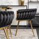 Стул бархатный MEBEL ELITE CAPRI Velvet Черный / Золотой