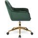 Стілець офісний поворотний оксамитовий MEBEL ELITE MILAN Velvet, Зелений / Золотий