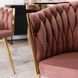 Стул бархатный MEBEL ELITE CAPI Velvet Розовый / Золотой