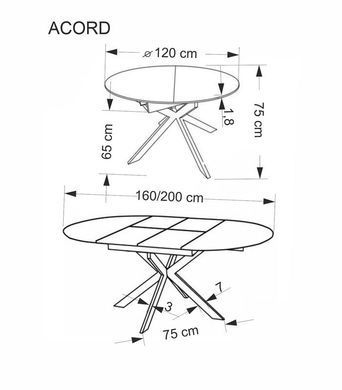 Стіл розкладний ACORD Halmar 120(200)x120 Натуральний фотографія