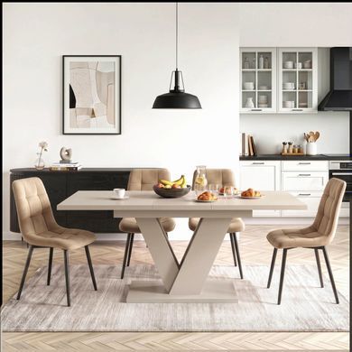 Стол раскладной MEBEL ELITE CLARK 120(160)х80 см Кашемир/кашемир фотография