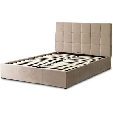 Ліжко двоспальне оксамитове MEBEL ELITE PANAMA Velvet 140x200 см Бежевий фотографія