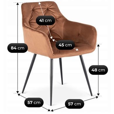 Стілець MEBEL ELITE MODESTO Velvet Рудий фотографія