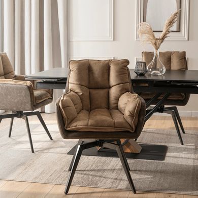Стілець поворотний MEBEL ELITE ISLA Коричневий фотографія