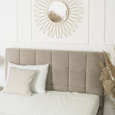 Ліжко двоспальне оксамитове MEBEL ELITE PANAMA Velvet 140x200 см Бежевий фотографія