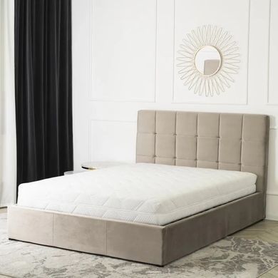 Ліжко двоспальне оксамитове MEBEL ELITE PANAMA Velvet 140x200 см Бежевий фотографія