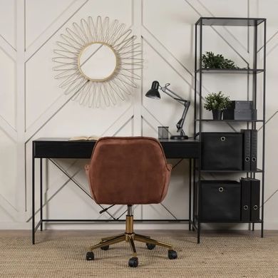 Стілець офісний поворотний оксамитовий MEBEL ELITE MILAN Velvet, Червоний / Золотий фотографія