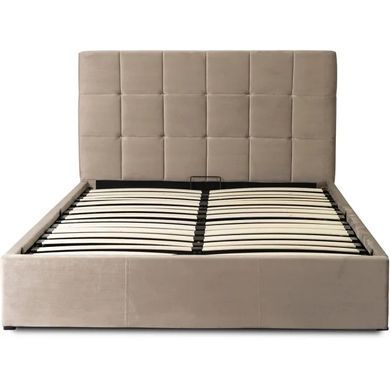 Ліжко двоспальне оксамитове MEBEL ELITE PANAMA Velvet 140x200 см Бежевий фотографія