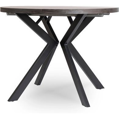 Стол раскладной круглый MEBEL ELITE LUGO 90(190)х90 см Черный фотография