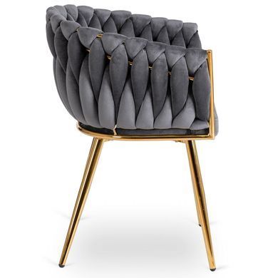 Стул бархатный MEBEL ELITE CAPI Velvet Серый / Золотой фотография
