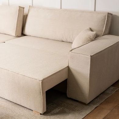 Кутовий диван універсальний MEBEL ELITE FILO 262 см тканина Бежевий фотографія