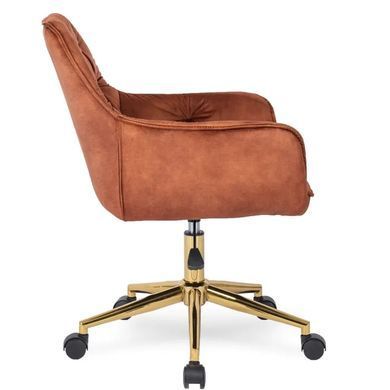 Стілець офісний поворотний оксамитовий MEBEL ELITE MILAN Velvet, Червоний / Золотий фотографія