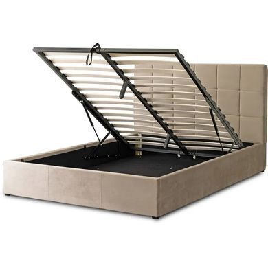 Ліжко двоспальне оксамитове MEBEL ELITE PANAMA Velvet 140x200 см Бежевий фотографія