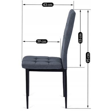 Комплект стіл розкладний MEBEL ELITE CLARK 120(160)х80 см Дуб артизан/чорний +4 стільці TEX Темно сірий фотографія