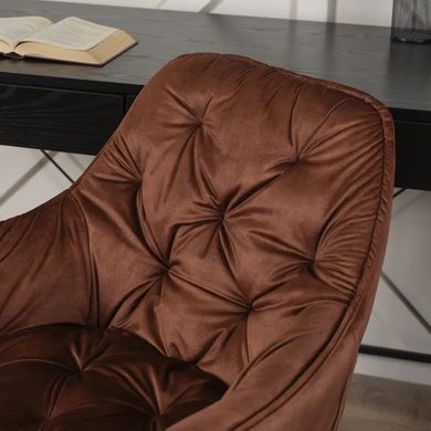 Стілець офісний поворотний оксамитовий MEBEL ELITE MILAN Velvet, Червоний / Золотий фотографія
