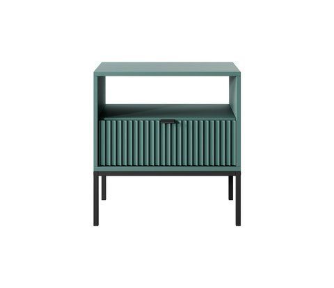 Тумба приліжкова Perfect Home Нова / Nova з 1 шухлядою і чорними ніжками S54 Лабрадор фотографія