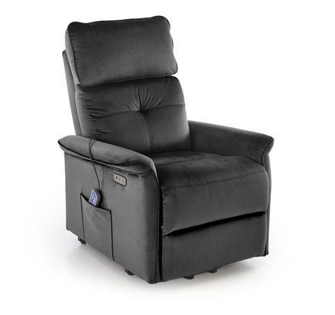 Кресло раскладное SEMIR 2 Velvet Halmar Черный фотография