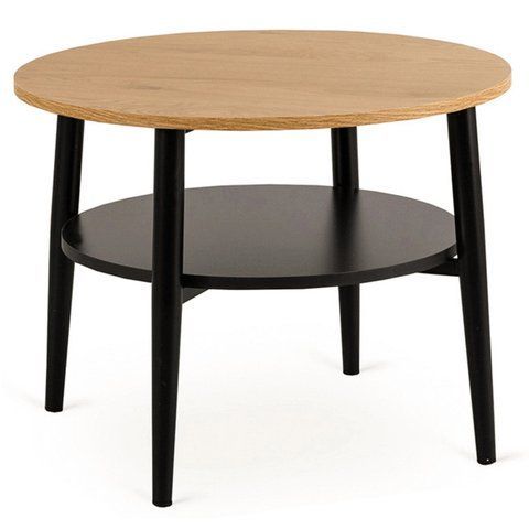 Журнальний столик MEBEL ELITE PAULO 60x60 Дуб/чорний фотографія
