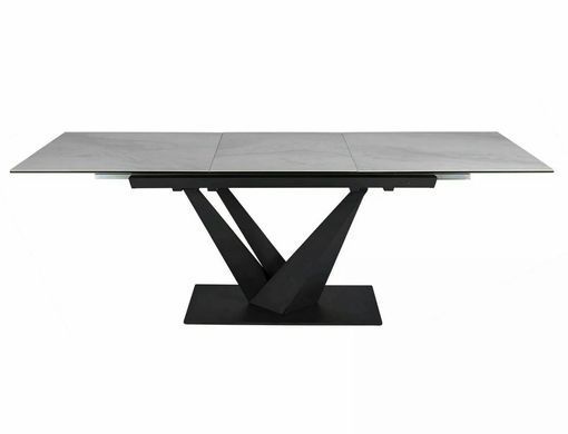Стіл розкладний SORENTO Ceramic Signal NATURE CLOUD 160(220)x90 Білий Мат / Чорний Мат фотографія