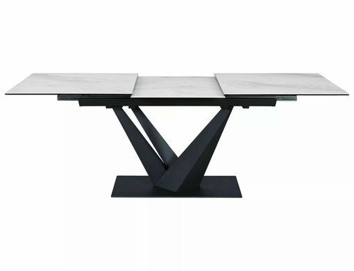 Стіл розкладний SORENTO Ceramic Signal NATURE CLOUD 160(220)x90 Білий Мат / Чорний Мат фотографія