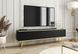 Тумба под телевизор Perfect Home Оро/Oro 3-дверная с золотыми ножками RTV175 MDF Черный фотография