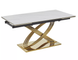 Стіл Обідній HERMES II 160(240)x90 Signal Білий Мармур / Золото