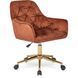 Стул офисный поворотный бархатный MEBEL ELITE MILAN Velvet, Красный / Золотой фотография
