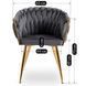 Стул бархатный MEBEL ELITE CAPI Velvet Серый / Золотой