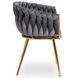 Стул бархатный MEBEL ELITE CAPI Velvet Серый / Золотой